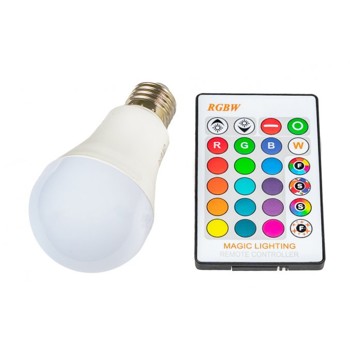 LED žárovka E27 5W RGBW - teplá bílá